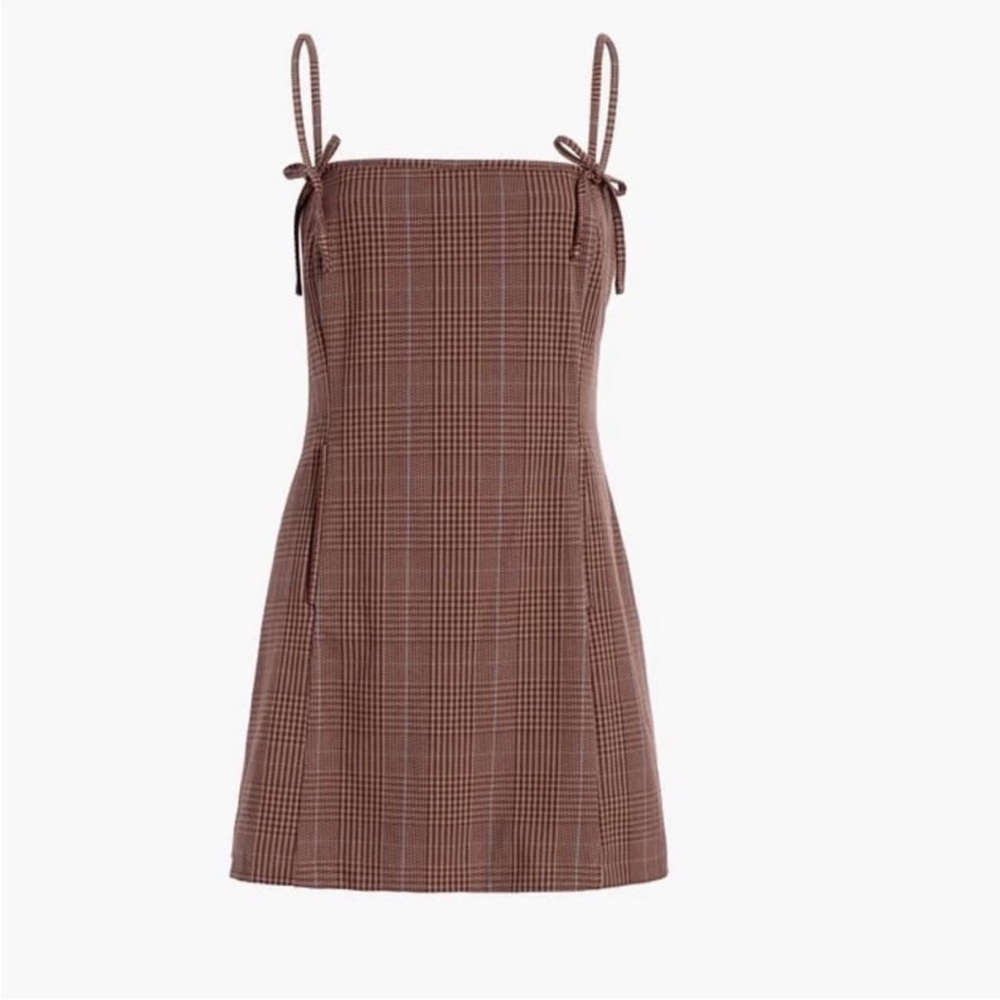HILL HOUSE Rennie dress in brown plaid, size XXL